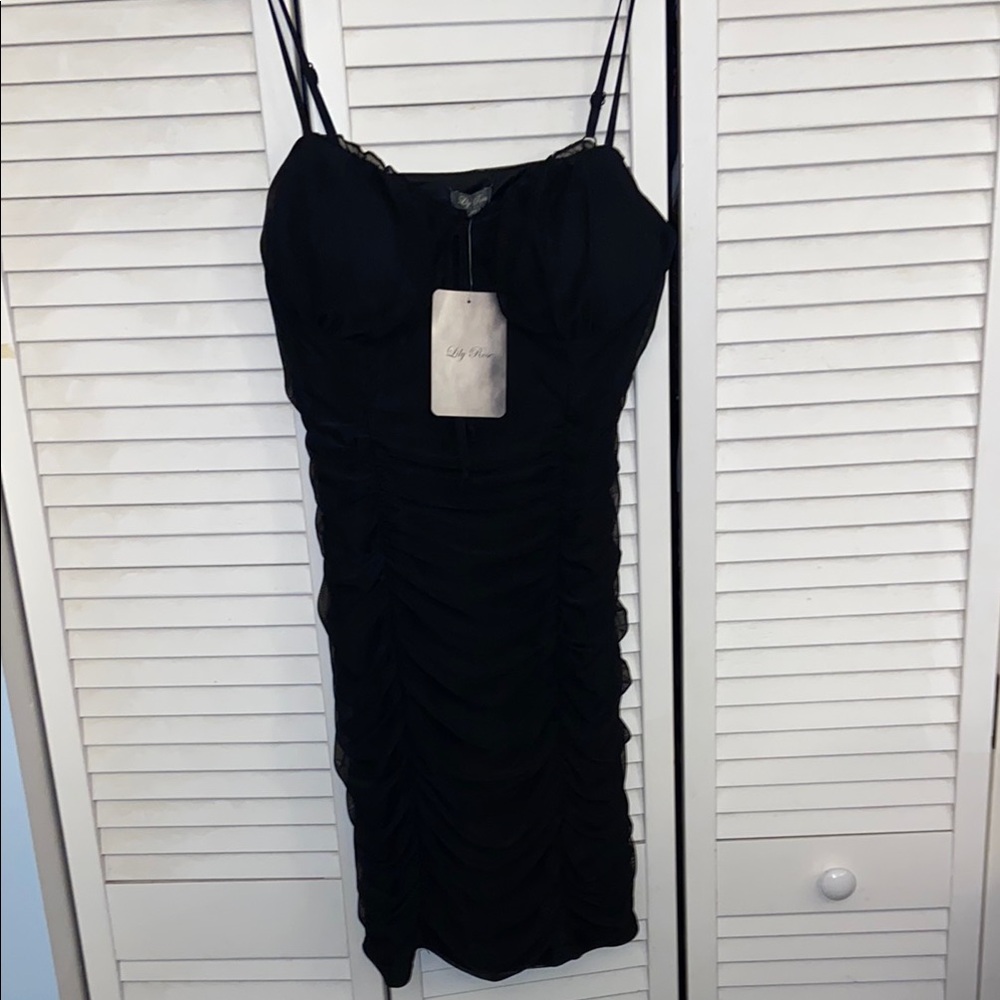 Lily Rose Elegant Black Mini Dress